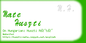 mate huszti business card